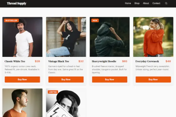 Storefront template preview